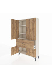 Arges Dolap 3 Raflı Tek Çekmeceli 4 Kapaklı 88x30x163 - S21M015V3A