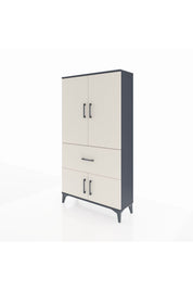 Arges Dolap 3 Raflı Tek Çekmeceli 4 Kapaklı 88x30x163 - S21M015V4A