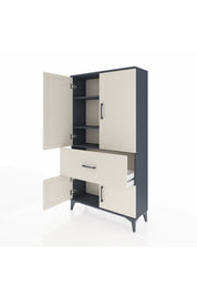 Arges Dolap 3 Raflı Tek Çekmeceli 4 Kapaklı 88x30x163 - S21M015V4A