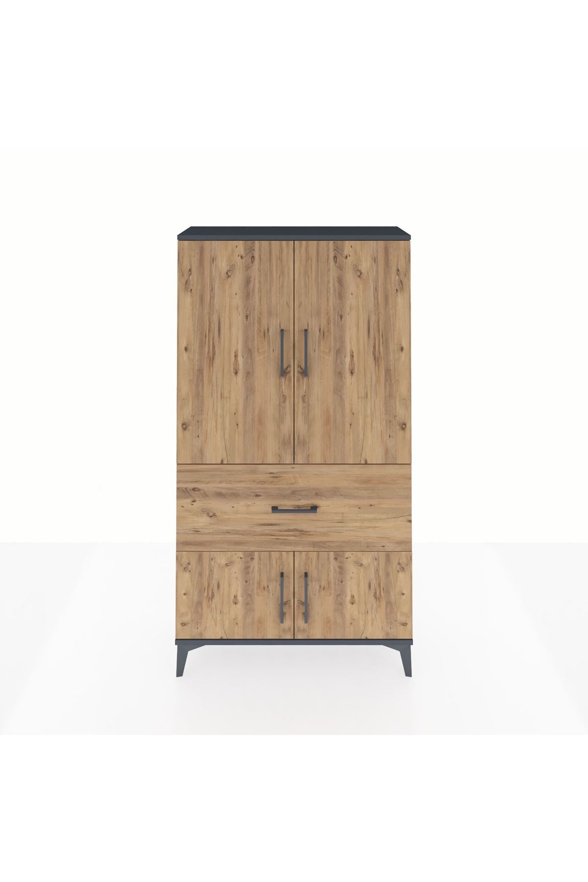 Arges Dolap 3 Raflı Tek Çekmeceli 4 Kapaklı 88x30x163 - S21M015V6A
