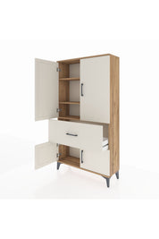 Arges Dolap 3 Raflı Tek Çekmeceli 4 Kapaklı 88x30x163 - S21M015V7A