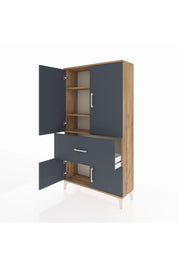Arges Dolap 3 Raflı Tek Çekmeceli 4 Kapaklı 88x30x163 - S21M015V8A