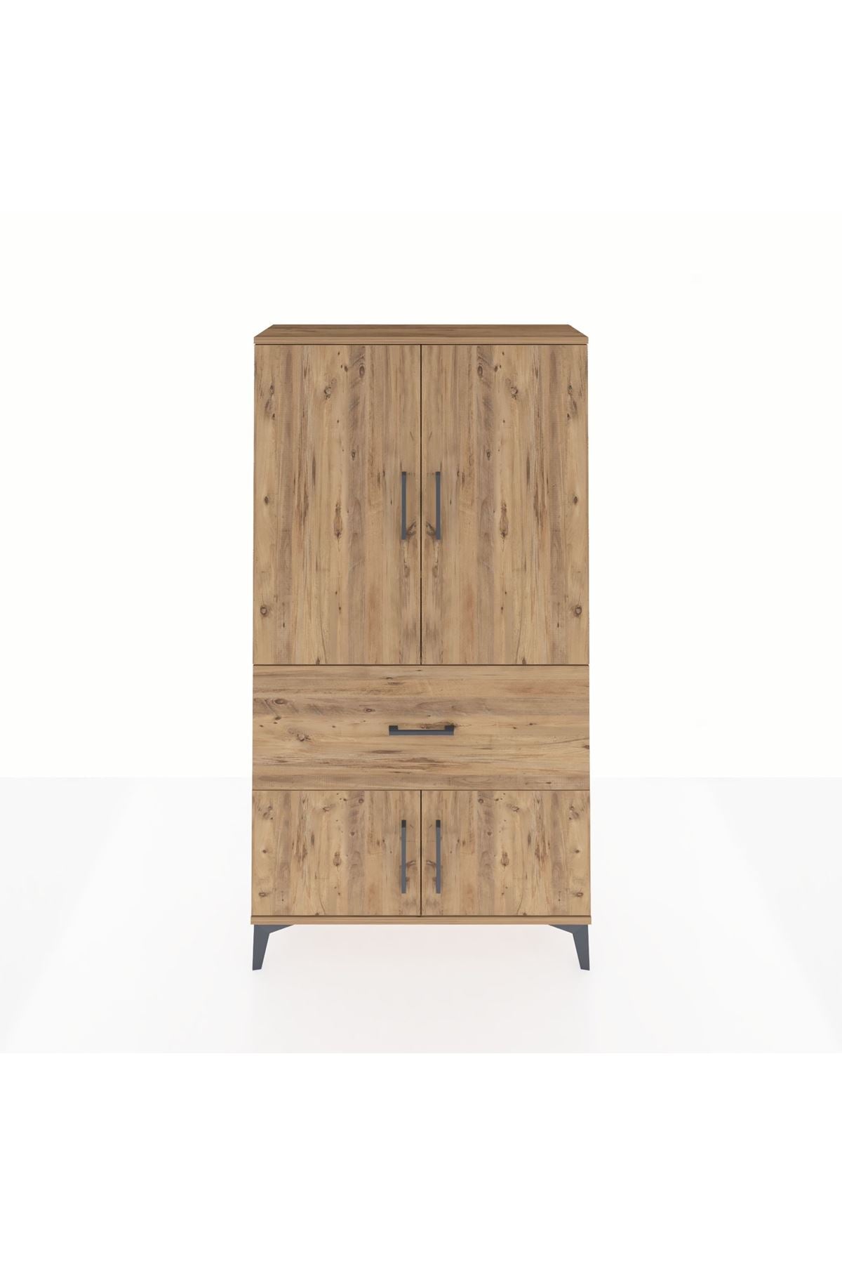 Arges Dolap 3 Raflı Tek Çekmeceli 4 Kapaklı 88x30x163 - S21M015V9A
