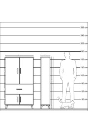 Arges Dolap 3 Raflı Tek Çekmeceli 4 Kapaklı 88x30x163 - S21M015V9A