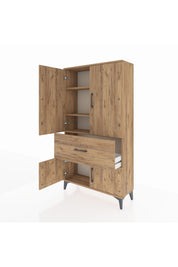 Arges Dolap 3 Raflı Tek Çekmeceli 4 Kapaklı 88x30x163 - S21M015V9A