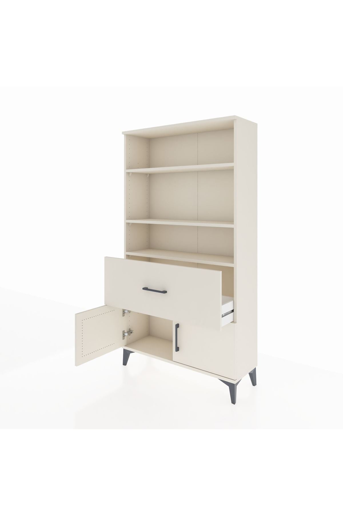 Arges Dolap 3 Raflı Tek Çekmeceli 2 Kapaklı 88x30x163 - S21M016V1A