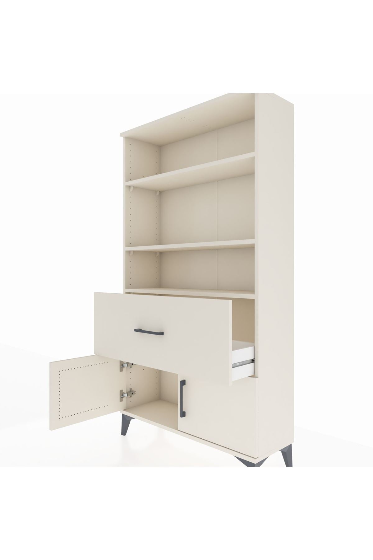 Arges Dolap 3 Raflı Tek Çekmeceli 2 Kapaklı 88x30x163 - S21M016V1A