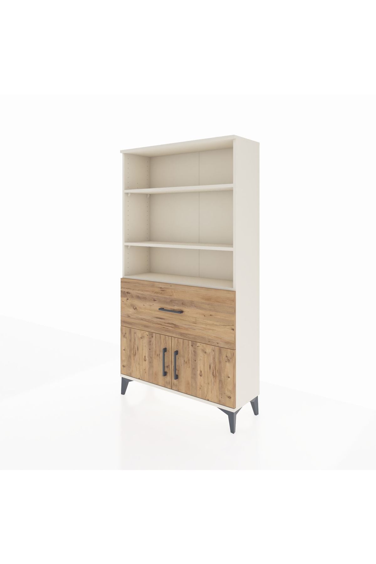 Arges Dolap 3 Raflı Tek Çekmeceli 2 Kapaklı 88x30x163 - S21M016V3A