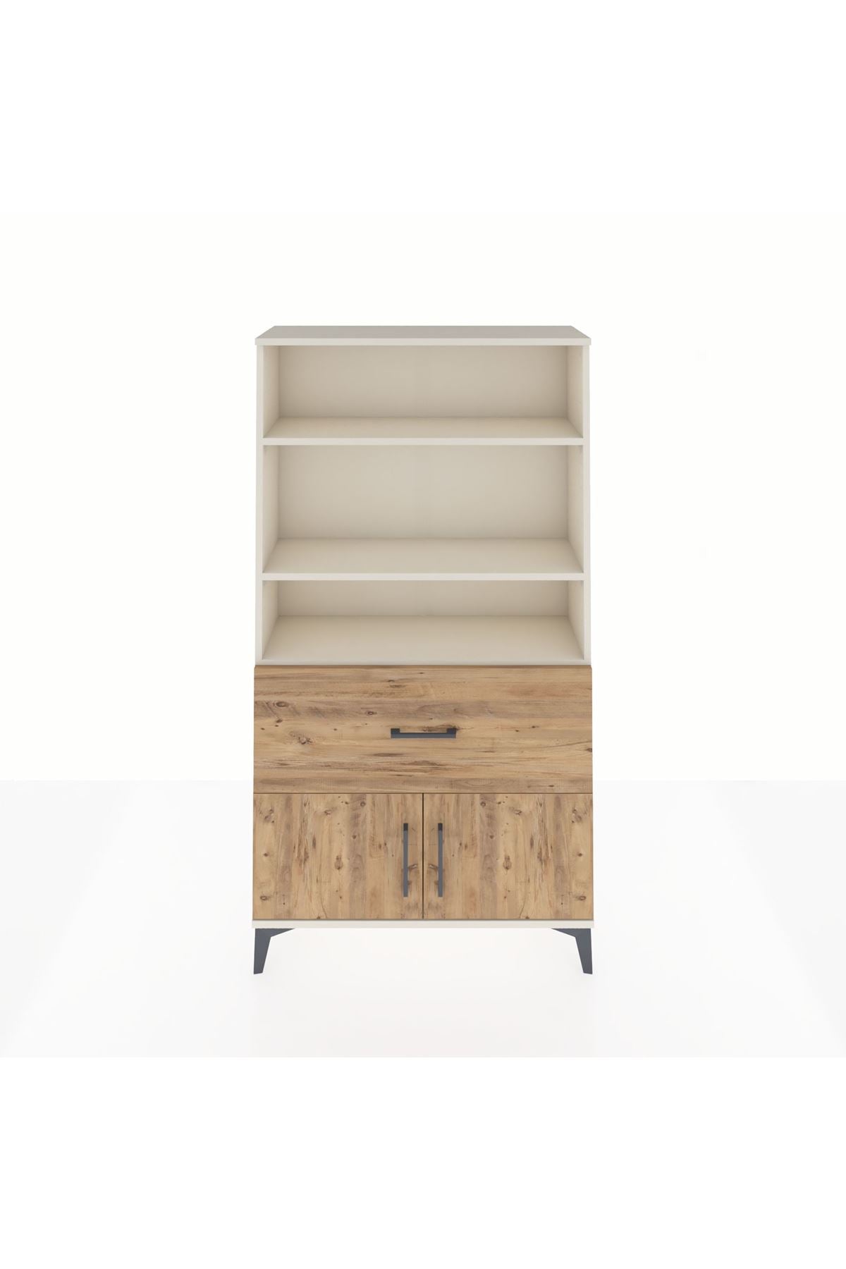 Arges Dolap 3 Raflı Tek Çekmeceli 2 Kapaklı 88x30x163 - S21M016V3A