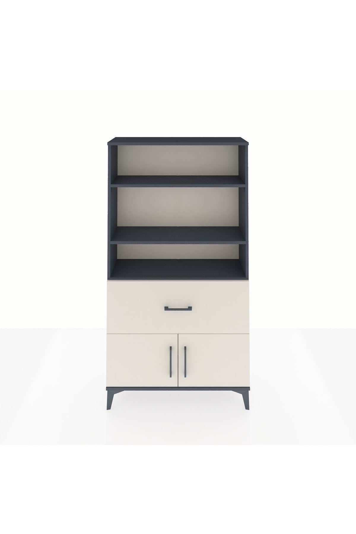Arges Dolap 3 Raflı Tek Çekmeceli 2 Kapaklı 88x30x163 - S21M016V4A