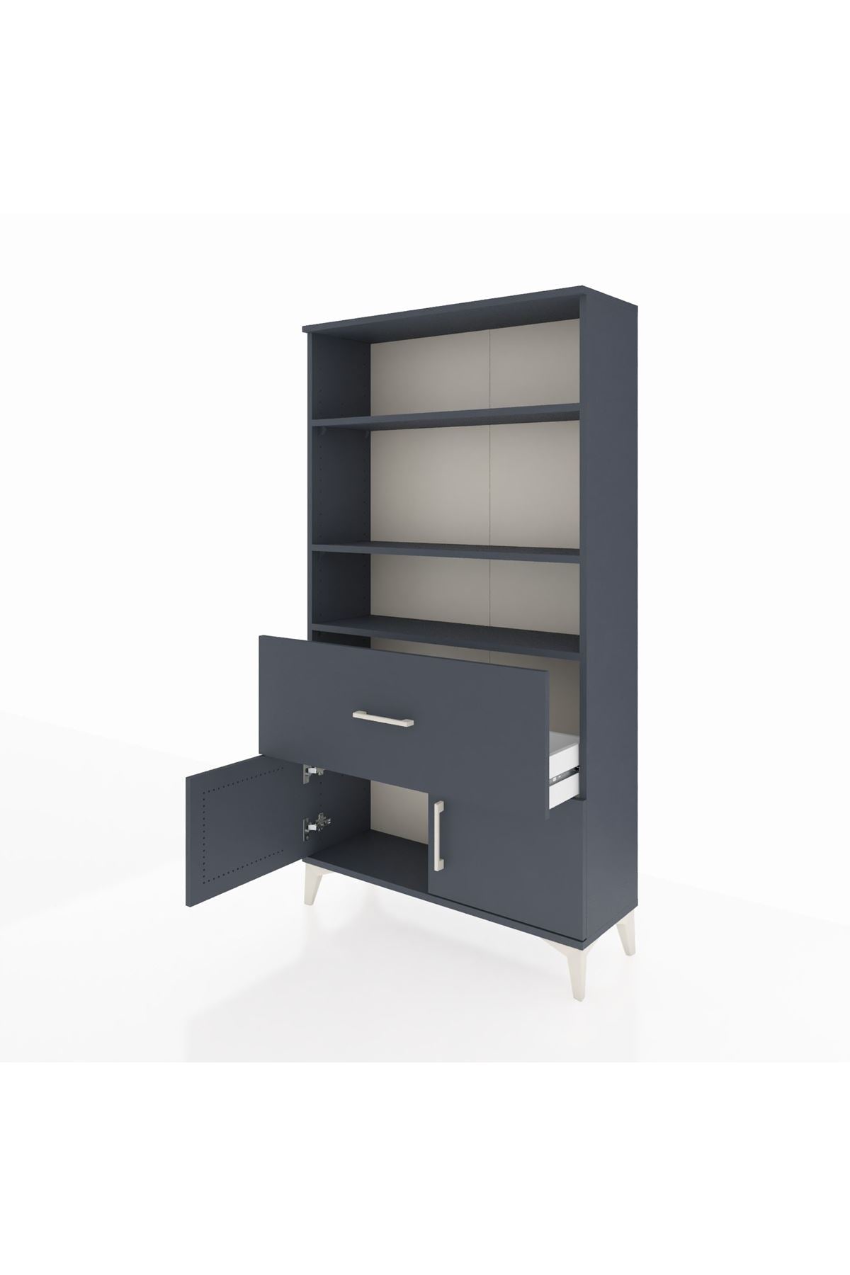 Arges Dolap 3 Raflı Tek Çekmeceli 2 Kapaklı 88x30x163 - S21M016V5A