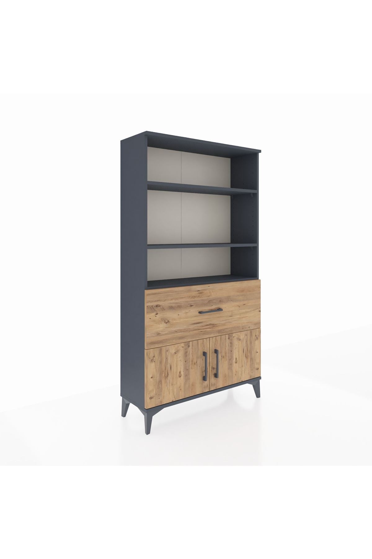 Arges Dolap 3 Raflı Tek Çekmeceli 2 Kapaklı 88x30x163 - S21M016V6A