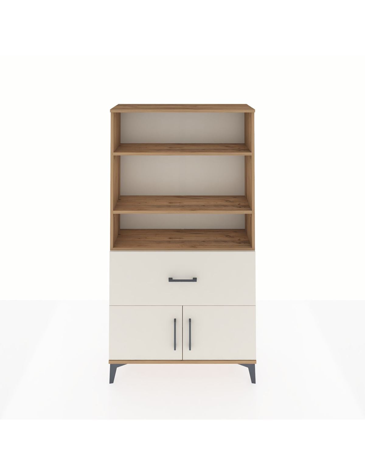 Arges Dolap 3 Raflı Tek Çekmeceli 2 Kapaklı 88x30x163 - S21M016V7A
