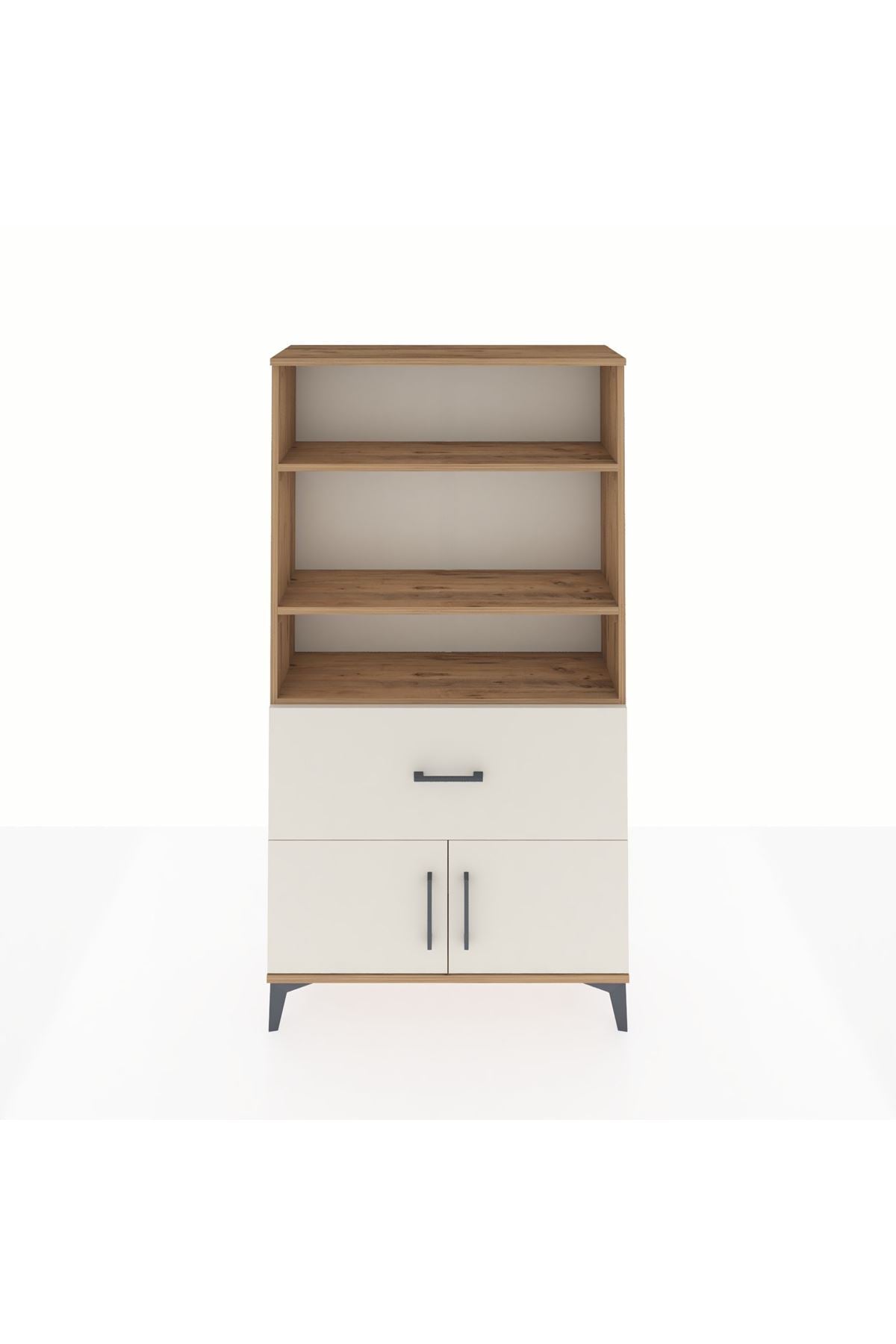 Arges Dolap 3 Raflı Tek Çekmeceli 2 Kapaklı 88x30x163 - S21M016V7A