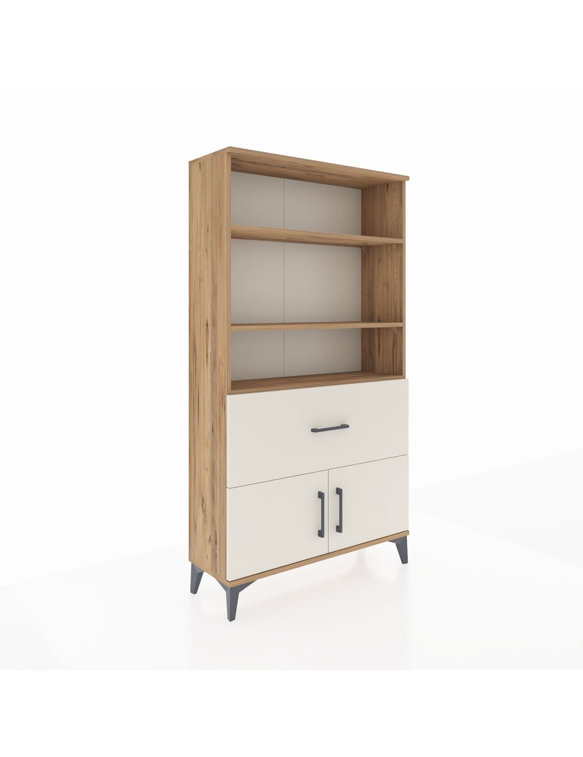 Arges Dolap 3 Raflı Tek Çekmeceli 2 Kapaklı 88x30x163 - S21M016V7A