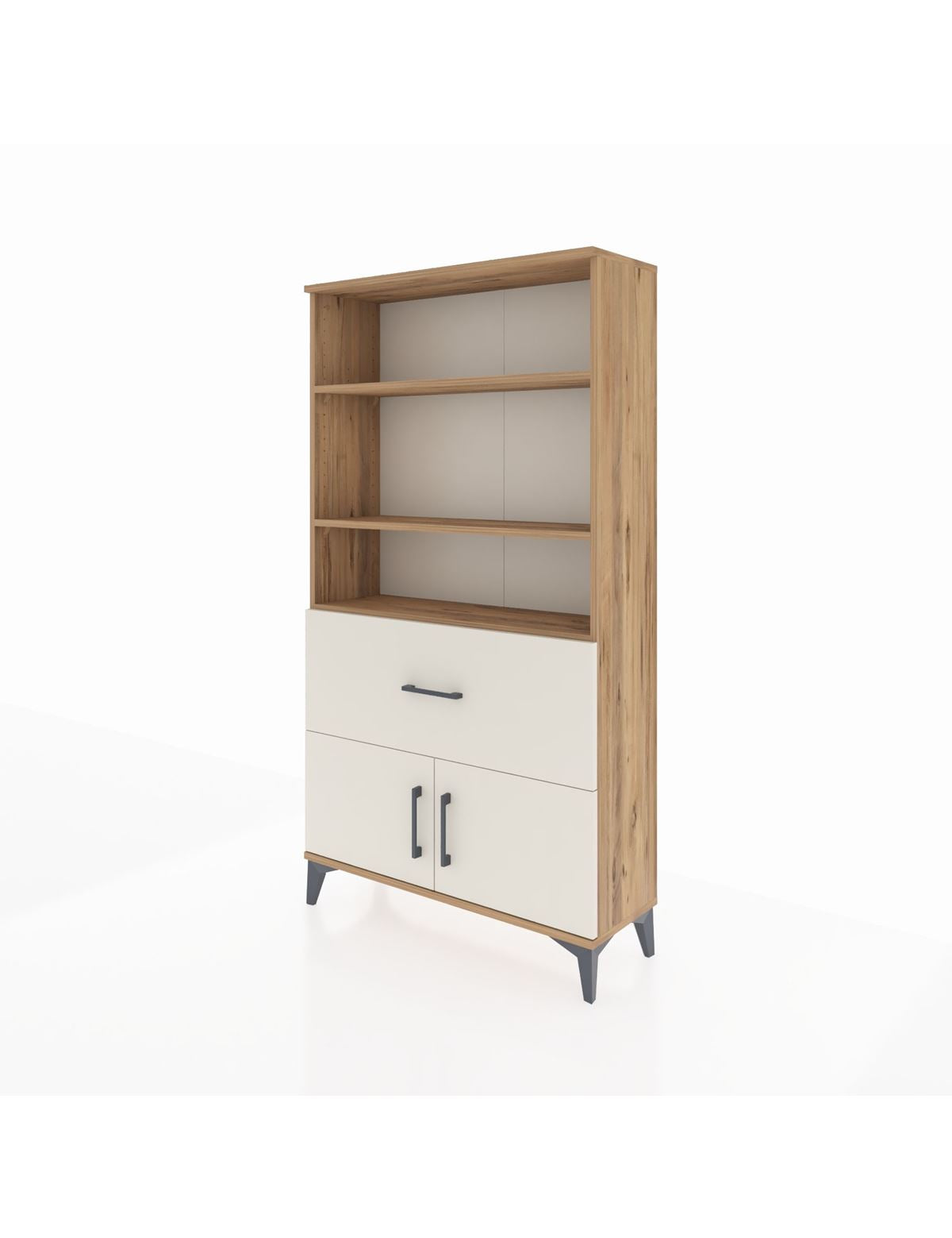 Arges Dolap 3 Raflı Tek Çekmeceli 2 Kapaklı 88x30x163 - S21M016V7A