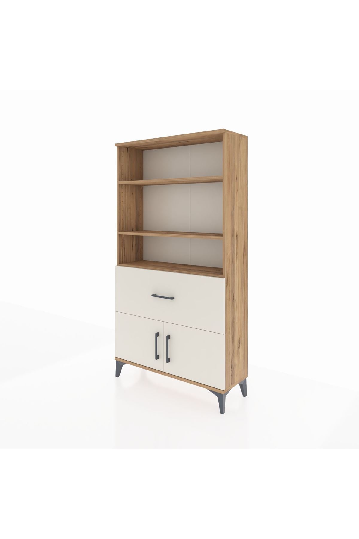 Arges Dolap 3 Raflı Tek Çekmeceli 2 Kapaklı 88x30x163 - S21M016V7A
