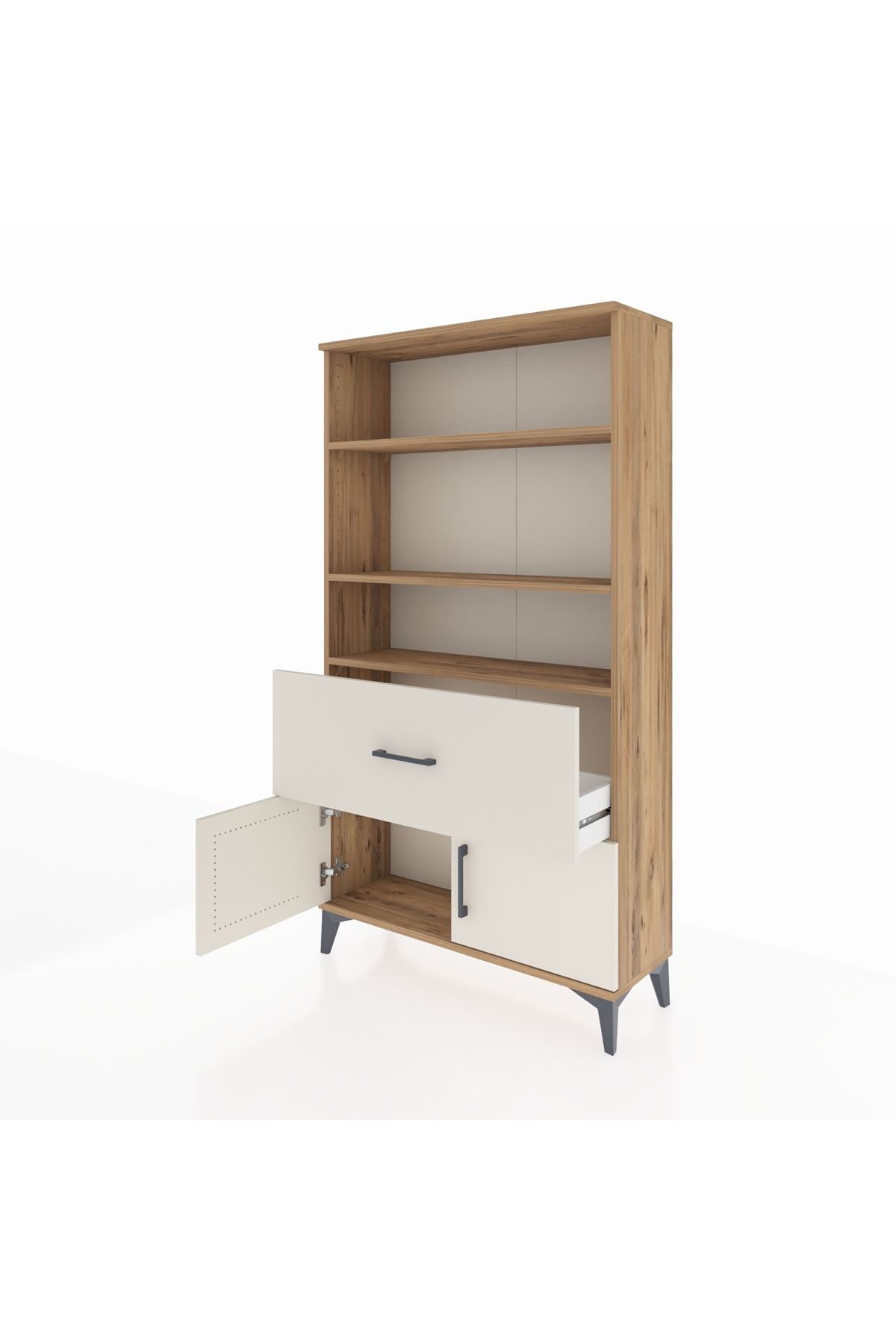 Arges Dolap 3 Raflı Tek Çekmeceli 2 Kapaklı 88x30x163 - S21M016V7A