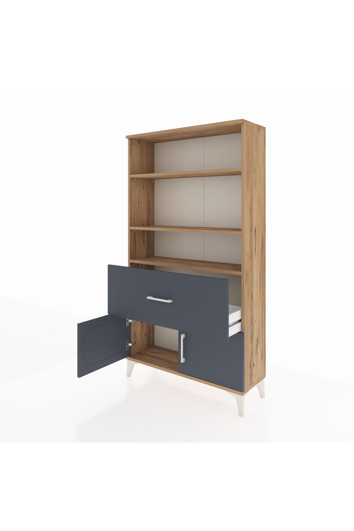 Arges Dolap 3 Raflı Tek Çekmeceli 2 Kapaklı 88x30x163 - S21M016V8A