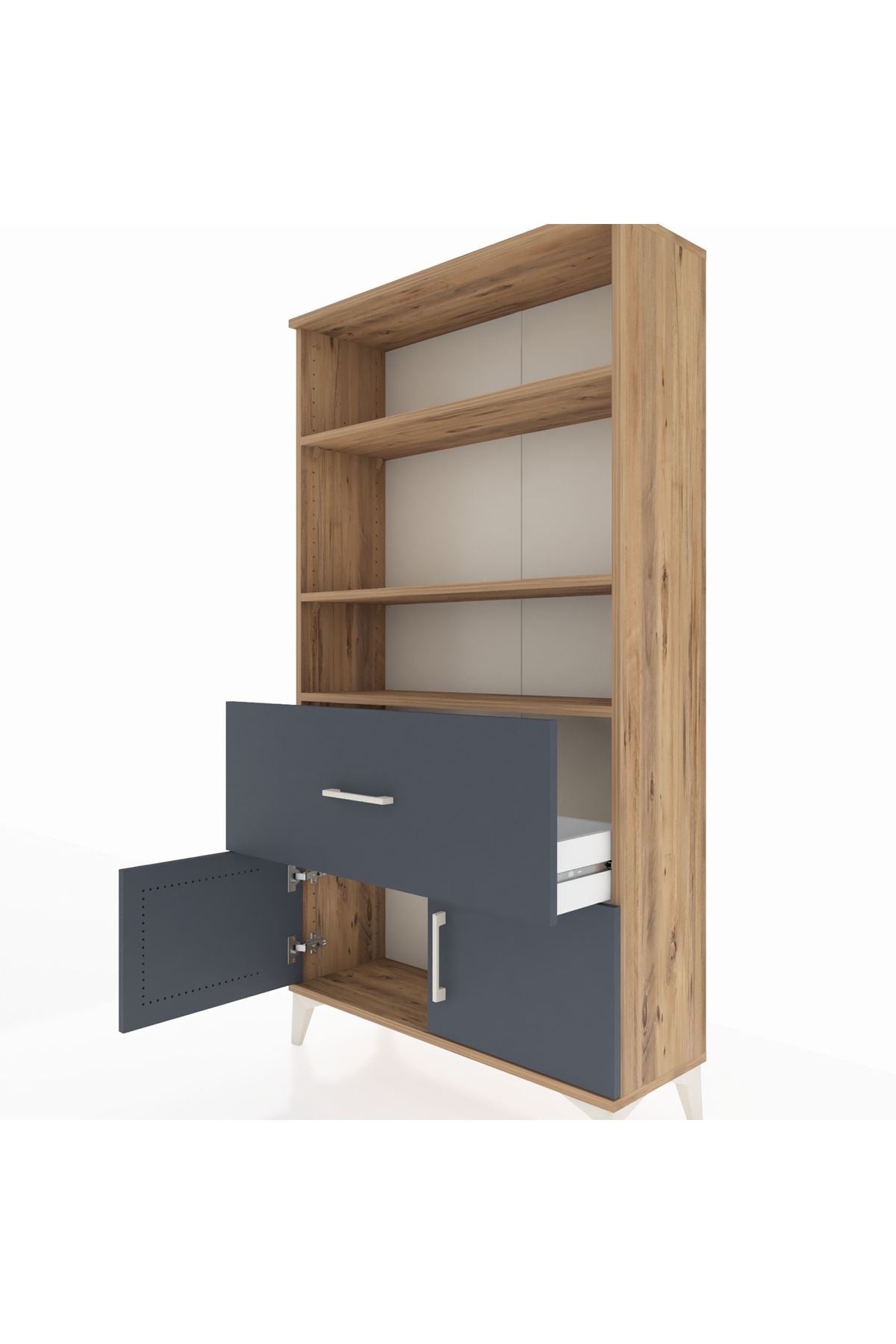 Arges Dolap 3 Raflı Tek Çekmeceli 2 Kapaklı 88x30x163 - S21M016V8A