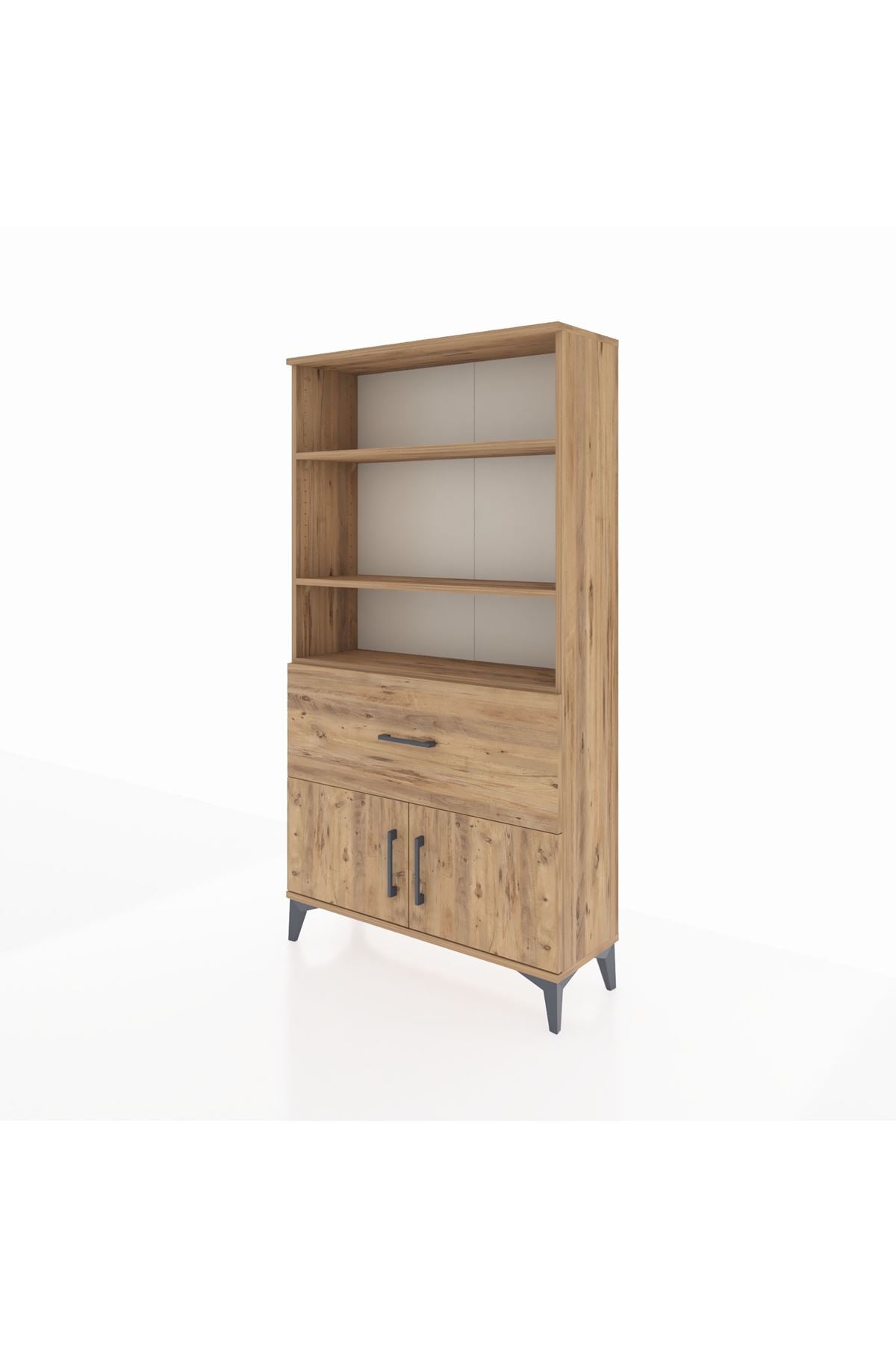 Arges Dolap 3 Raflı Tek Çekmeceli 2 Kapaklı 88x30x163 - S21M016V9A