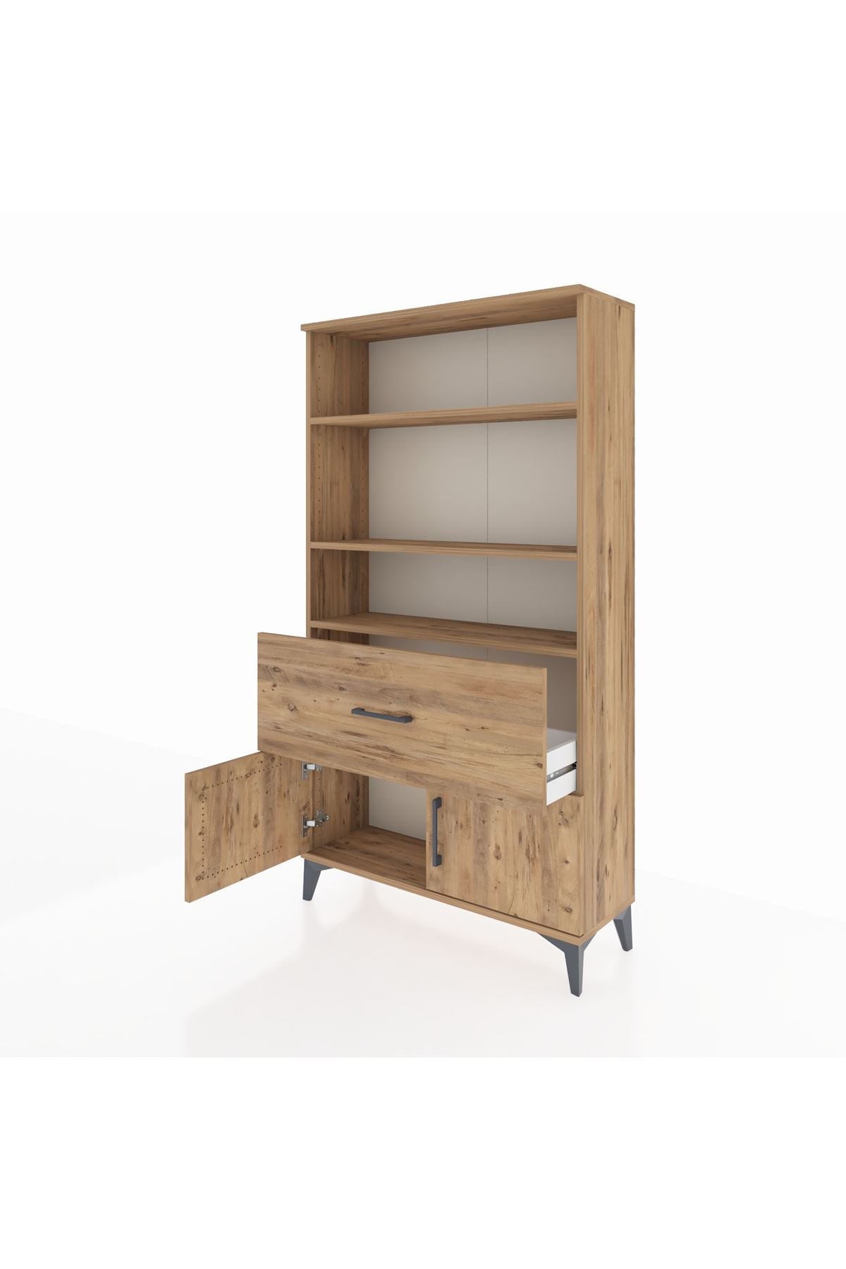 Arges Dolap 3 Raflı Tek Çekmeceli 2 Kapaklı 88x30x163 - S21M016V9A