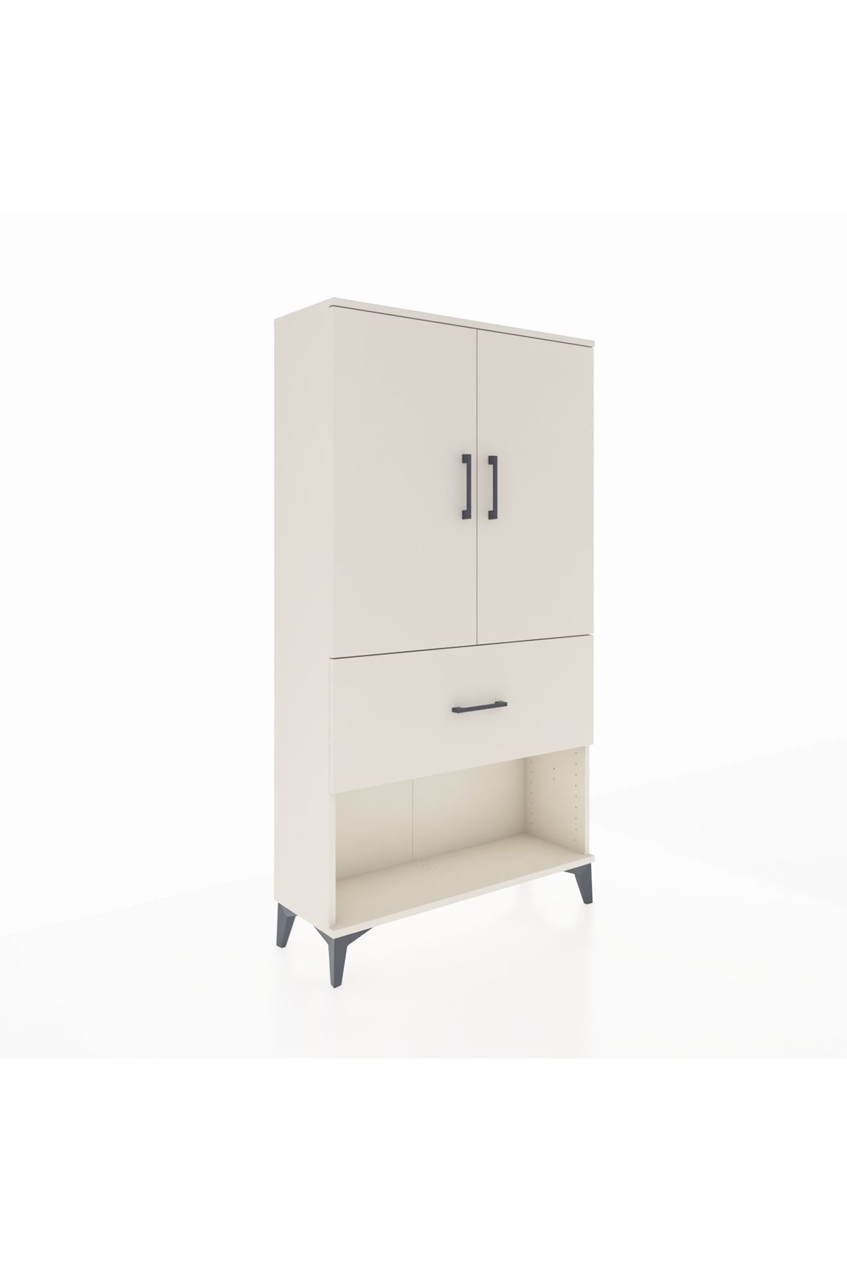 Arges Dolap 3 Raflı Tek Çekmeceli 2 Kapaklı 88x30x163 - S21M017V1A
