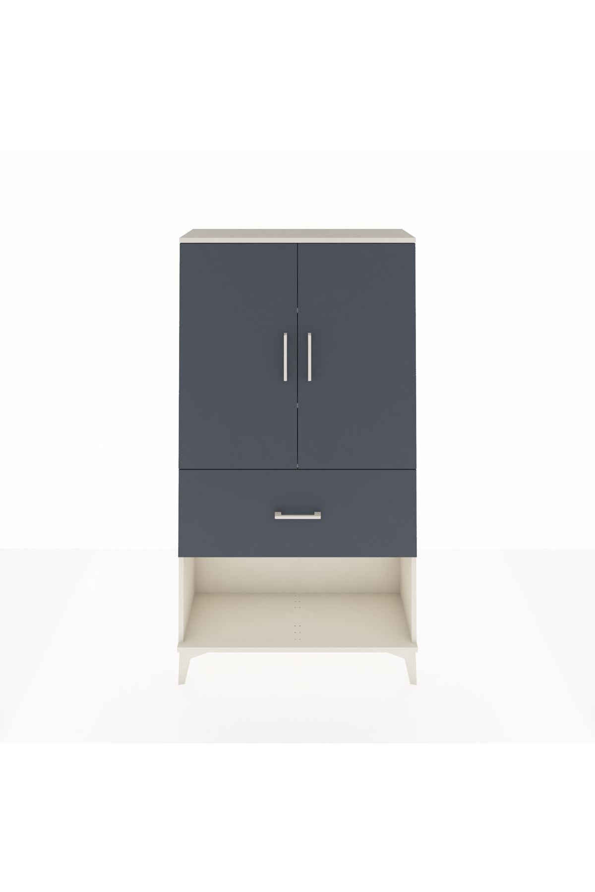 Arges Dolap 3 Raflı Tek Çekmeceli 2 Kapaklı 88x30x163 - S21M017V2A