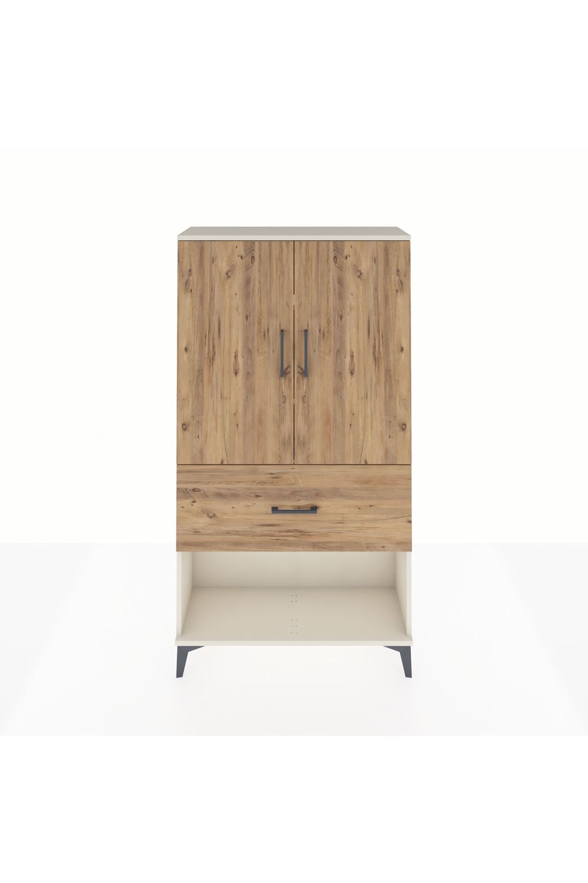 Arges Dolap 3 Raflı Tek Çekmeceli 2 Kapaklı 88x30x163 - S21M017V3A
