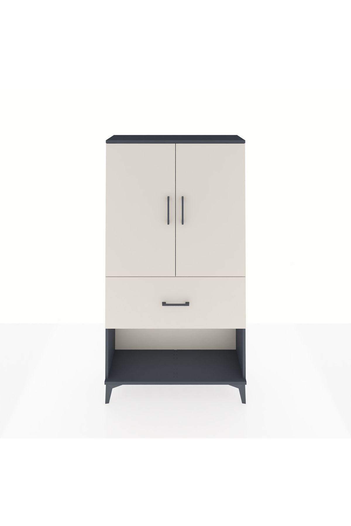 Arges Dolap 3 Raflı Tek Çekmeceli 2 Kapaklı 88x30x163 - S21M017V4A