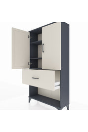 Arges Dolap 3 Raflı Tek Çekmeceli 2 Kapaklı 88x30x163 - S21M017V4A