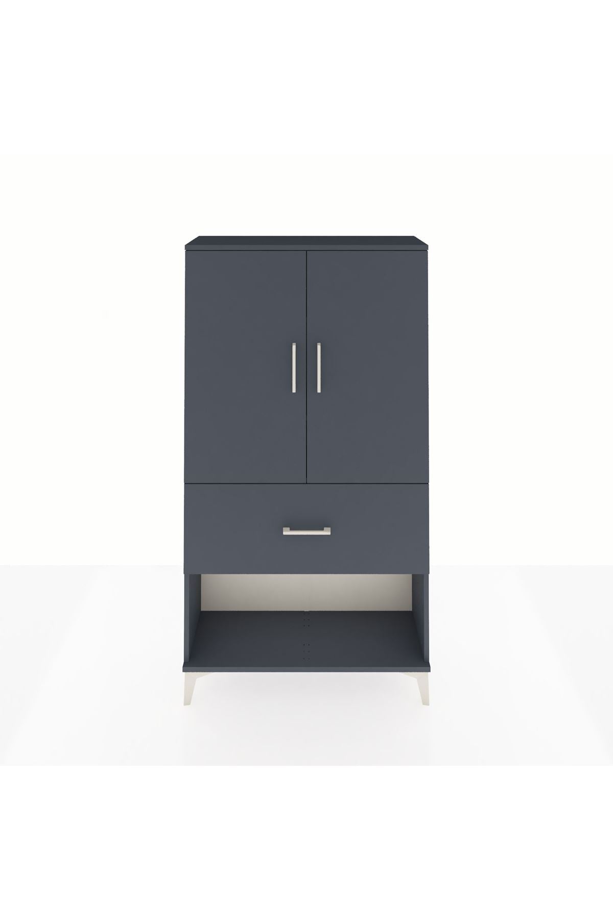Arges Dolap 3 Raflı Tek Çekmeceli 2 Kapaklı 88x30x163 - S21M017V5A