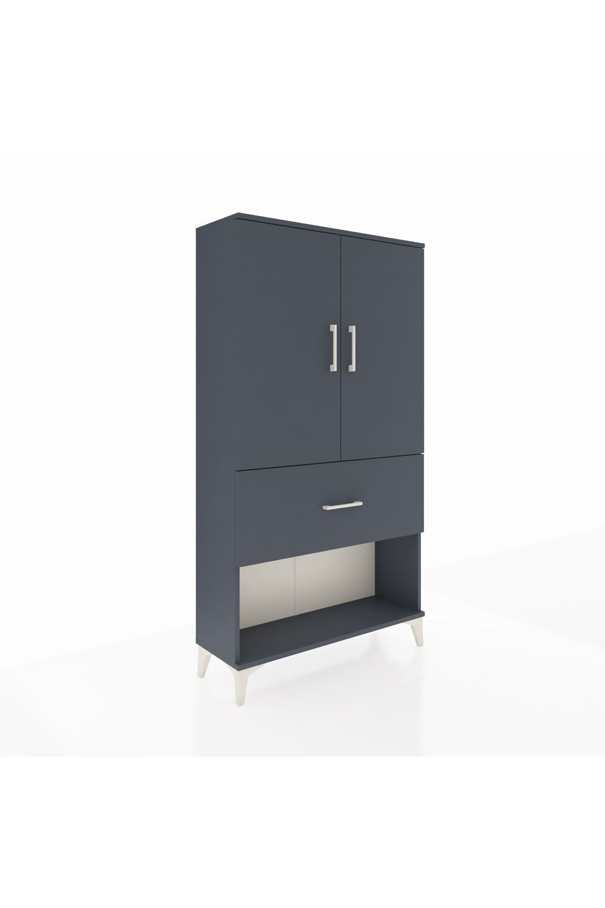 Arges Dolap 3 Raflı Tek Çekmeceli 2 Kapaklı 88x30x163 - S21M017V5A