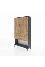 Arges Dolap 3 Raflı Tek Çekmeceli 2 Kapaklı 88x30x163 - S21M017V6A