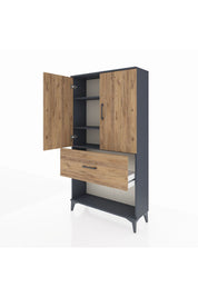 Arges Dolap 3 Raflı Tek Çekmeceli 2 Kapaklı 88x30x163 - S21M017V6A