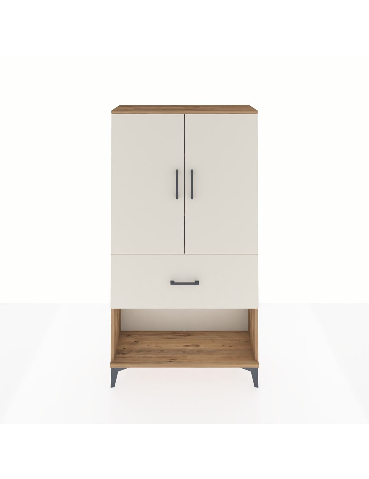 Arges Dolap 3 Raflı Tek Çekmeceli 2 Kapaklı 88x30x163 - S21M017V7A