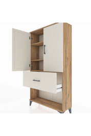 Arges Dolap 3 Raflı Tek Çekmeceli 2 Kapaklı 88x30x163 - S21M017V7A