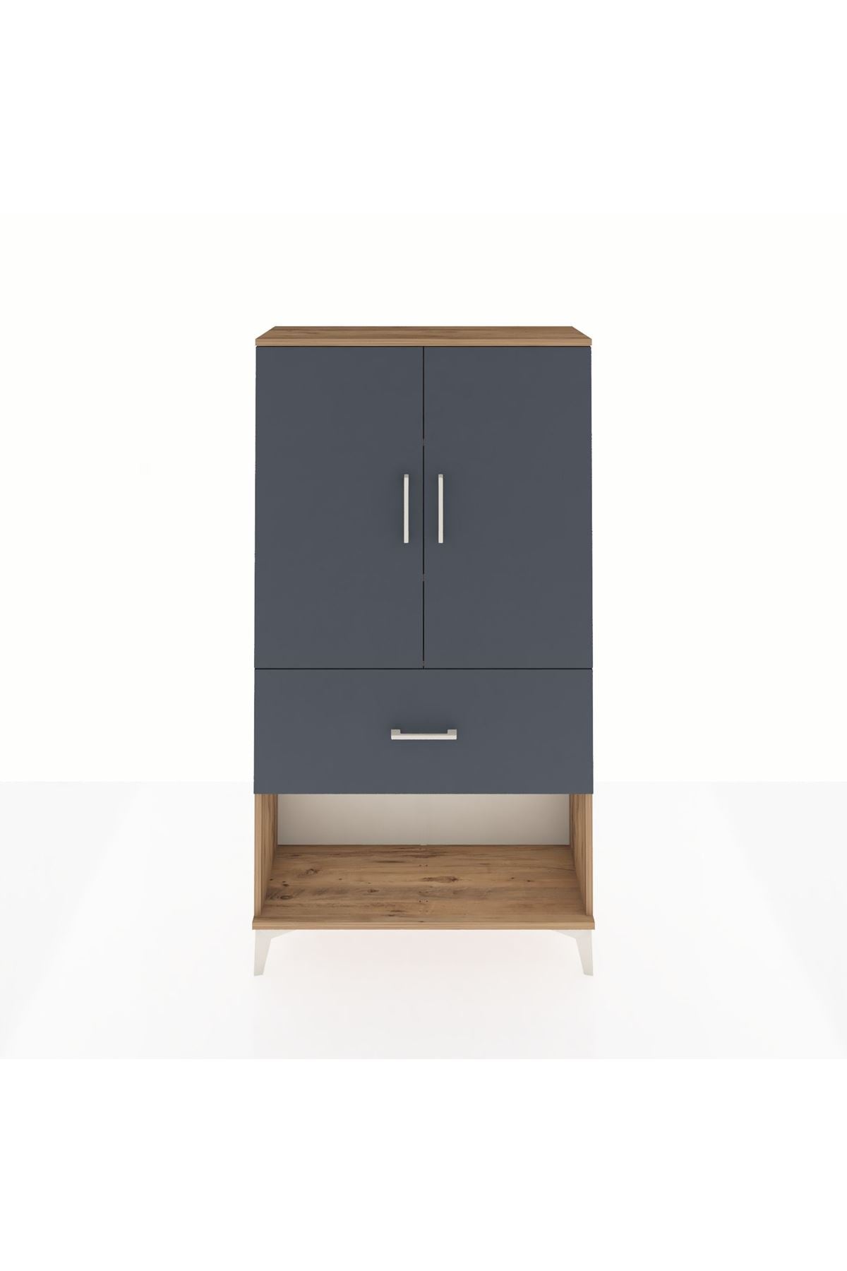 Arges Dolap 3 Raflı Tek Çekmeceli 2 Kapaklı 88x30x163 - S21M017V8A