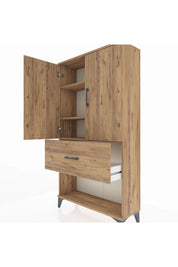 Arges Dolap 3 Raflı Tek Çekmeceli 2 Kapaklı 88x30x163 - S21M017V9A