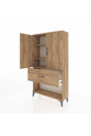 Arges Dolap 3 Raflı Tek Çekmeceli 2 Kapaklı 88x30x163 - S21M017V9A