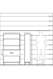 Arges Dolap 3 Raflı Tek Çekmeceli 88x30x163 - S21M018V9A