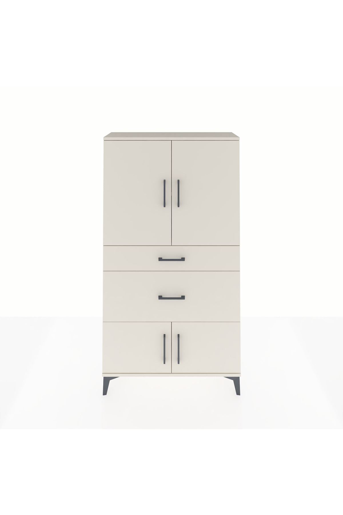 Arges Dolap 2 Raflı 2 Çekmeceli 4 Kapaklı 88x30x163 - S21M019V1A