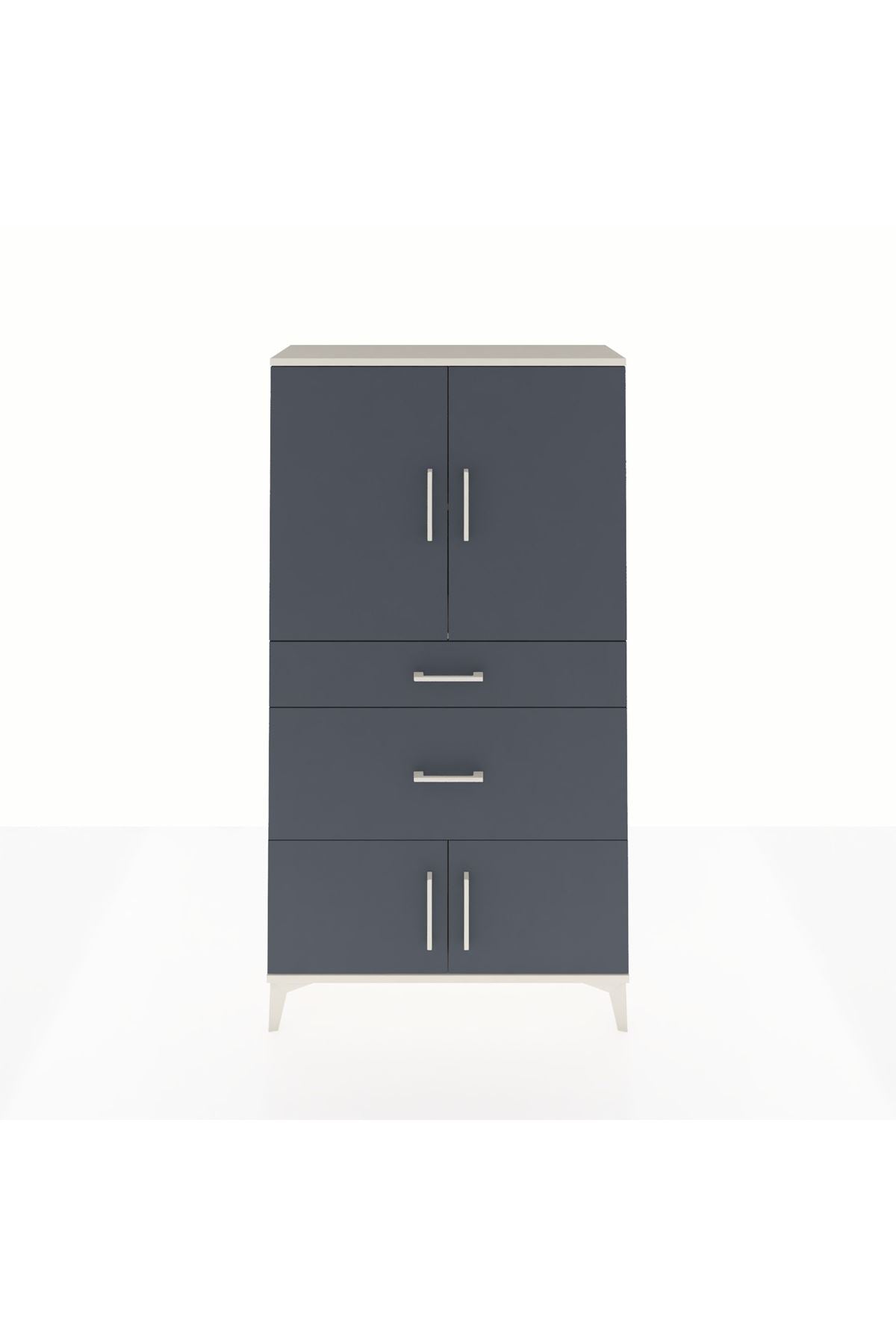 Arges Dolap 2 Raflı 2 Çekmeceli 4 Kapaklı 88x30x163 - S21M019V2A