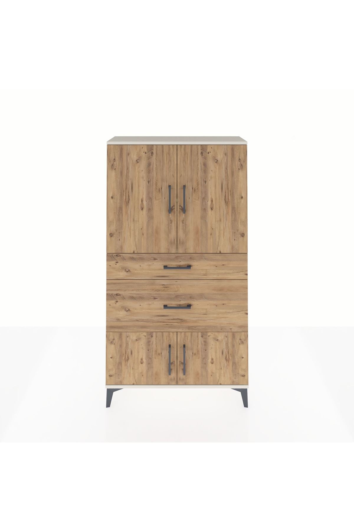 Arges Dolap 2 Raflı 2 Çekmeceli 4 Kapaklı 88x30x163 - S21M019V3A