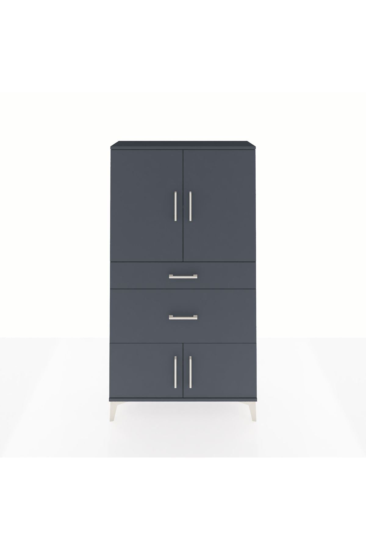 Arges Dolap 2 Raflı 2 Çekmeceli 4 Kapaklı 88x30x163 - S21M019V5A