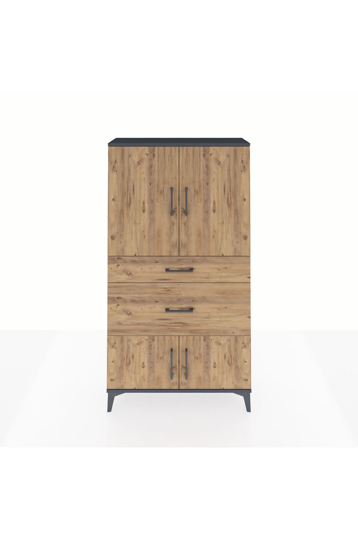 Arges Dolap 2 Raflı 2 Çekmeceli 4 Kapaklı 88x30x163 - S21M019V6A
