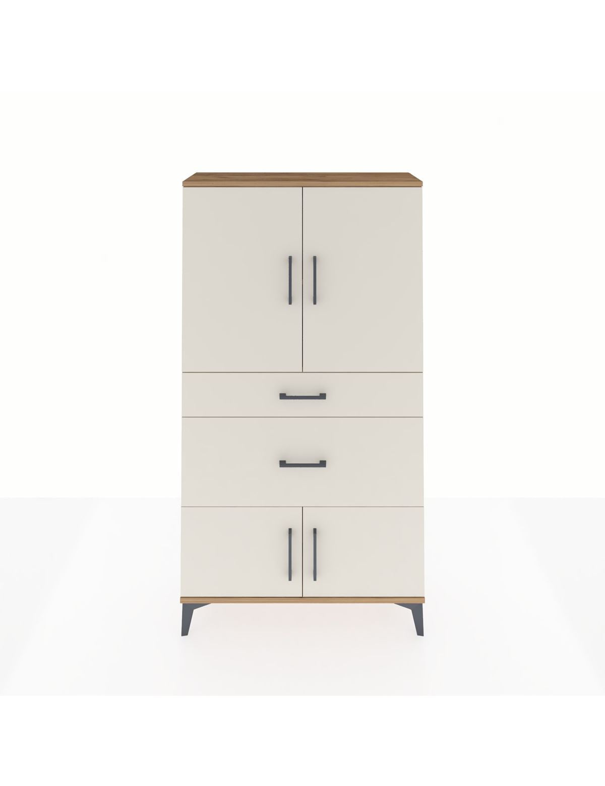 Arges Dolap 2 Raflı 2 Çekmeceli 4 Kapaklı 88x30x163 - S21M019V7A