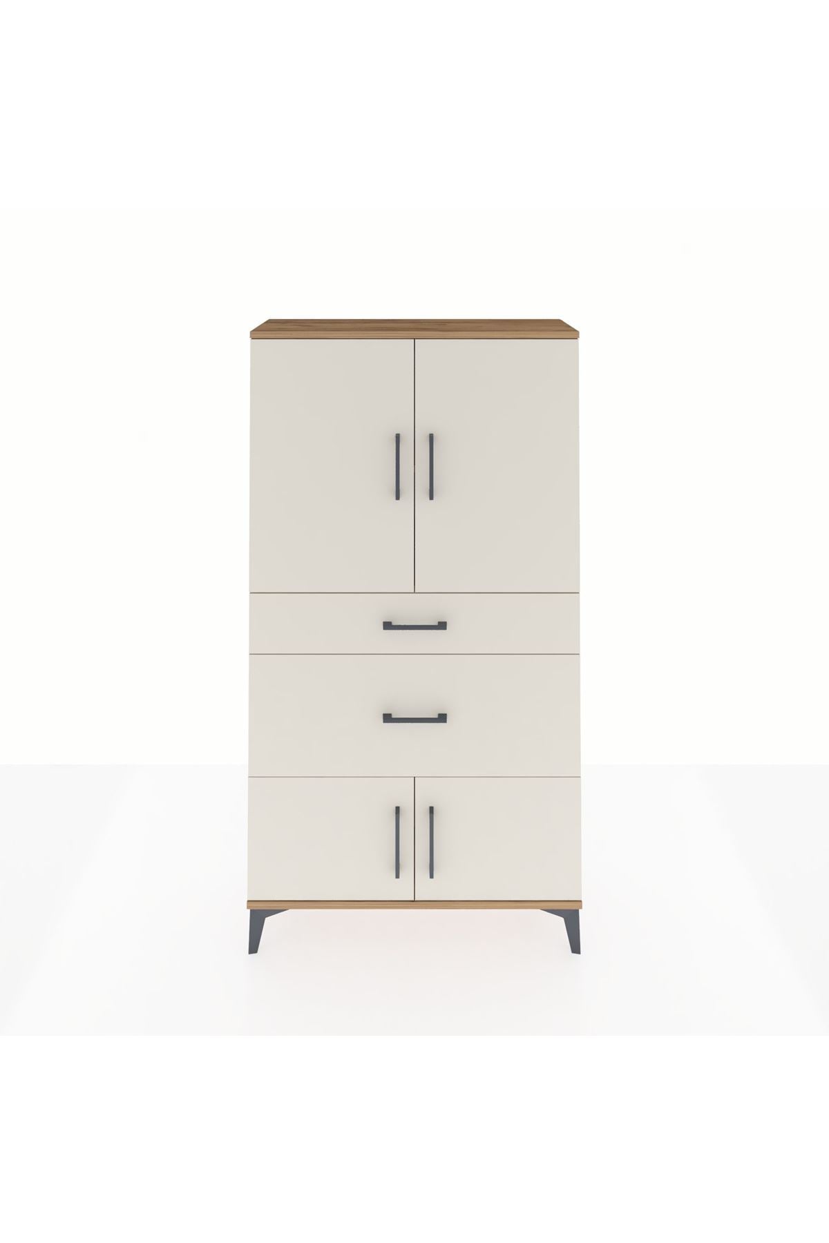 Arges Dolap 2 Raflı 2 Çekmeceli 4 Kapaklı 88x30x163 - S21M019V7A