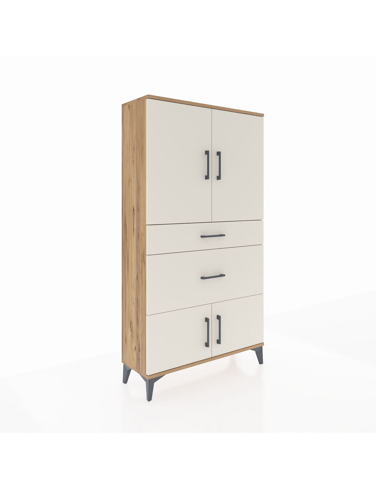 Arges Dolap 2 Raflı 2 Çekmeceli 4 Kapaklı 88x30x163 - S21M019V7A