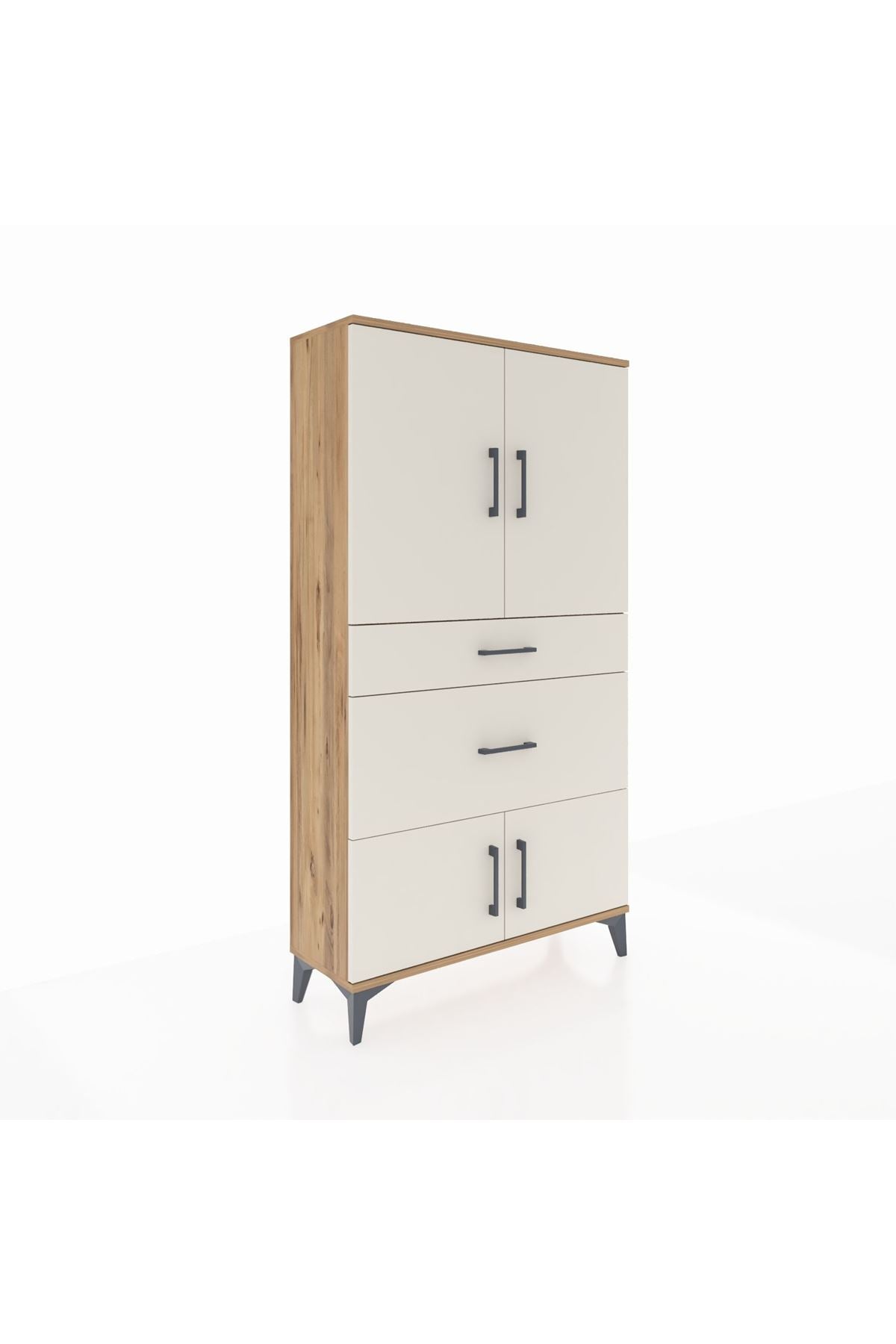 Arges Dolap 2 Raflı 2 Çekmeceli 4 Kapaklı 88x30x163 - S21M019V7A